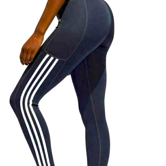 Adidas 3 striped pocket high waste leggings. CLIMALITE . Size medium. - Picture 3 of 9